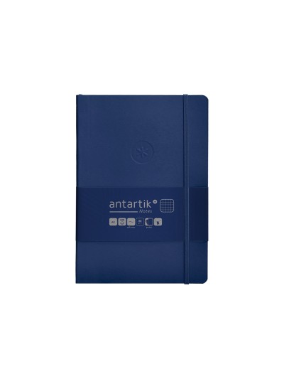 Cuaderno con gomilla antartik notes tapa blanda a5 hojas cuadricula azul marino 80 hojas 80 gr fsc