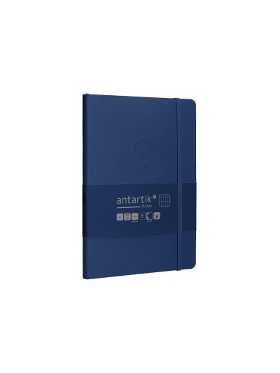 Cuaderno con gomilla antartik notes tapa blanda a5 hojas cuadricula azul marino 80 hojas 80 gr fsc