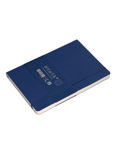 Cuaderno con gomilla antartik notes tapa blanda a5 hojas cuadricula azul marino 80 hojas 80 gr fsc