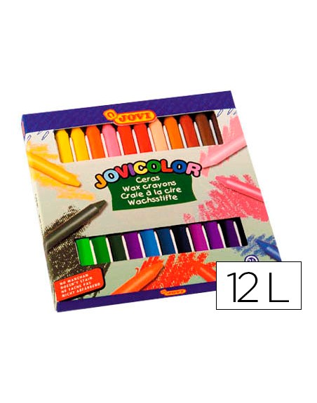 Lapices cera jovicolor caja de 12 unidades colores surtidos