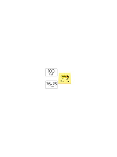 Bloc de notas adhesivas quita y pon post-it 76x76 mm con 100hojas
