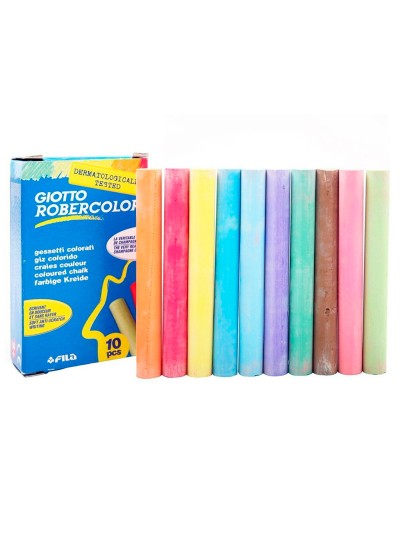Tiza color antipolvo robercolor caja de 10 unidades