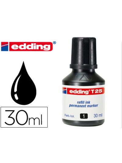 Tinta rotulador edding t-25 negro bote 30 ml