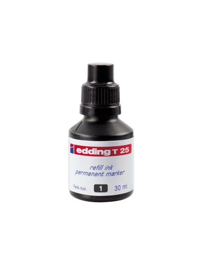 Tinta rotulador edding t-25 negro bote 30 ml