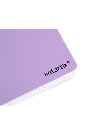 Cuaderno espiral antartik a4 micro tapa dura 80h 100 gr cuadro 5 mm sin bandas 4 taladros color lavanda