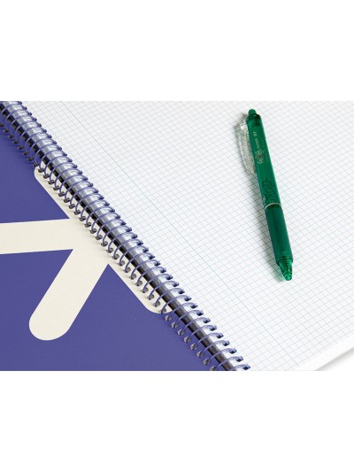 Cuaderno espiral antartik a4 micro tapa dura 80h 100 gr cuadro 5 mm sin bandas 4 taladros color lavanda