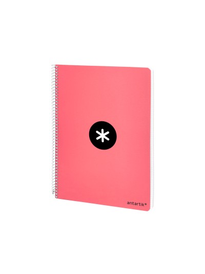 Cuaderno espiral antartik a4 micro tapa dura 80 h 100 gr cuadro 5mm sin bandas 4 taladros color coral