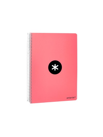 Cuaderno espiral antartik a4 micro tapa dura 80 h 100 gr cuadro 5mm sin bandas 4 taladros color coral