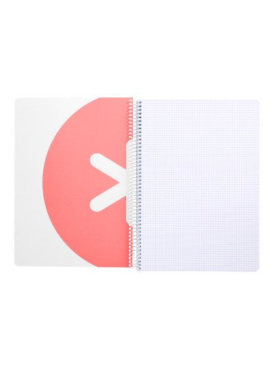 Cuaderno espiral antartik a4 micro tapa dura 80 h 100 gr cuadro 5mm sin bandas 4 taladros color coral