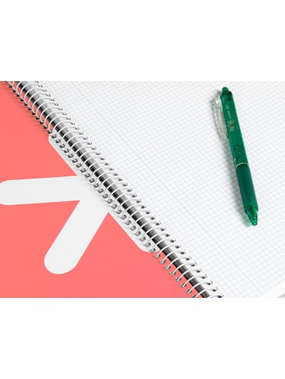 Cuaderno espiral antartik a4 micro tapa dura 80 h 100 gr cuadro 5mm sin bandas 4 taladros color coral