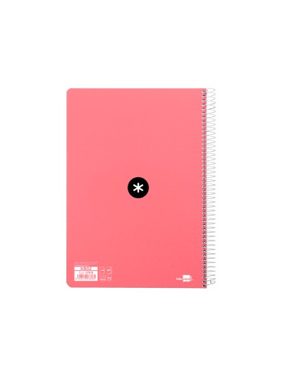 Cuaderno espiral antartik a4 micro tapa dura 80 h 100 gr cuadro 5mm sin bandas 4 taladros color coral