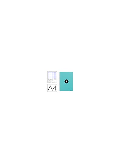 Cuaderno espiral antartik a4 micro tapa dura 80h 100 gr cuadro 5mm sin bandas 4 taladros color menta