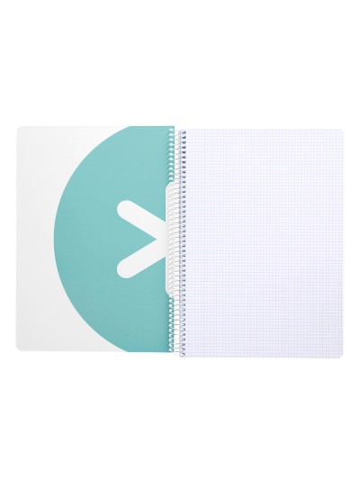 Cuaderno espiral antartik a4 micro tapa dura 80h 100 gr cuadro 5mm sin bandas 4 taladros color menta