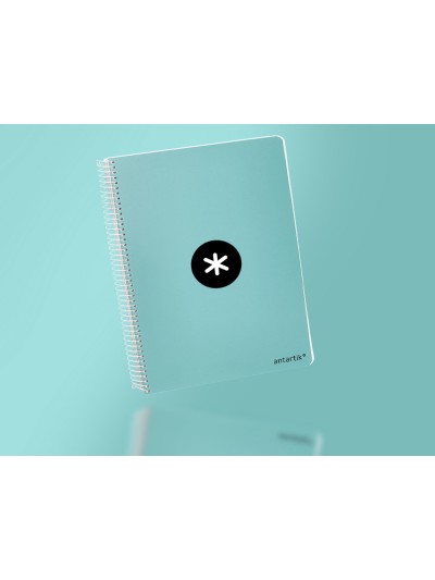 Cuaderno espiral antartik a4 micro tapa dura 80h 100 gr cuadro 5mm sin bandas 4 taladros color menta