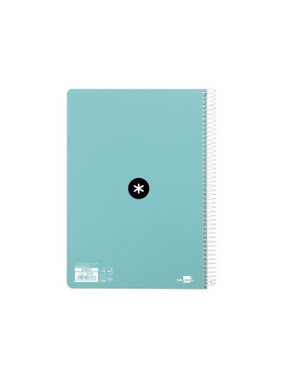 Cuaderno espiral antartik a4 micro tapa dura 80h 100 gr cuadro 5mm sin bandas 4 taladros color menta