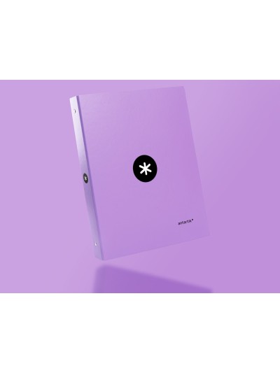 Carpeta antartik a4 forrada 4 anillas 25 mm redondas color lavanda