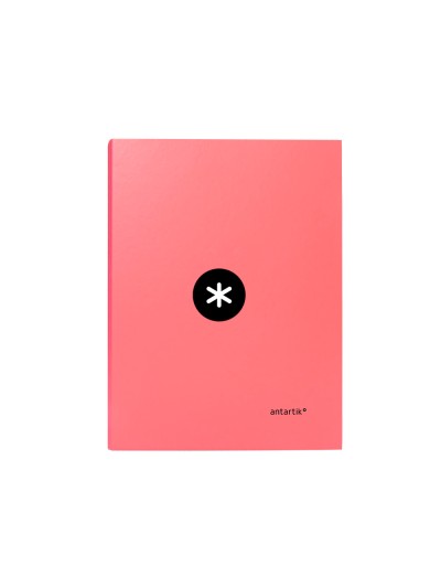 Carpeta antartik a4 forrada 4 anillas 25 mm redondas color coral