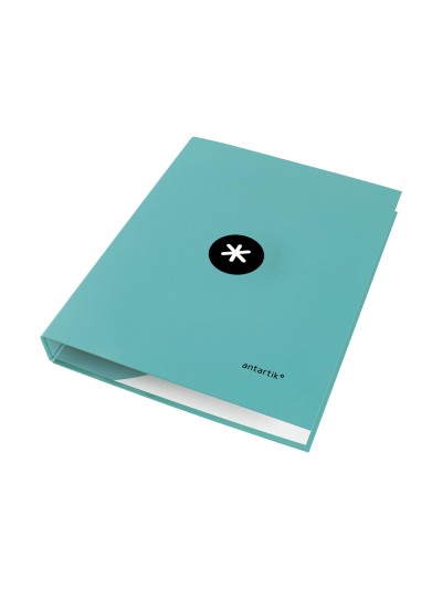 Carpeta antartik a4 forrada 4 anillas 25 mm redondas color menta