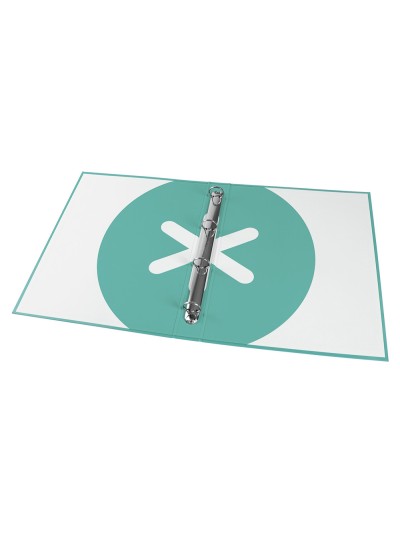 Carpeta antartik a4 forrada 4 anillas 25 mm redondas color menta