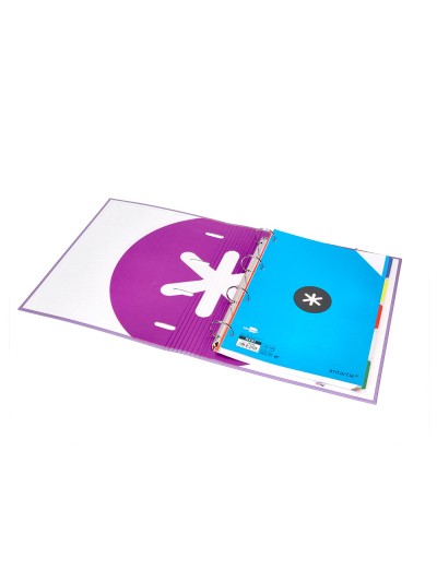 Carpeta con recambio antartik a4 cuadro 5mm forrada 4 anillas 40mm redondas con solapa color lavanda