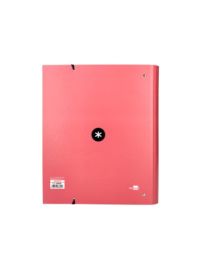 Carpeta con recambio antartik a4 cuadro 5mm forrada 4 anillas 40mm redondas con solapa color coral