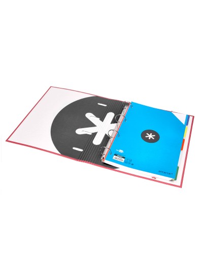 Carpeta con recambio antartik a4 cuadro 5mm forrada 4 anillas 40mm redondas con solapa color coral