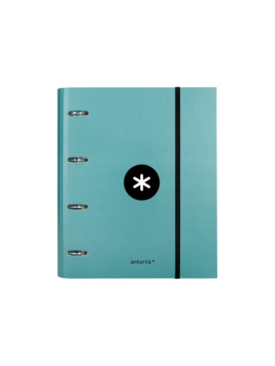 Carpeta con recambio antartik a4 cuadro 5mm forrada 4 anillas 40mm redondas con solapa color menta