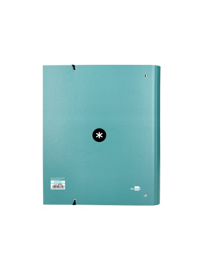 Carpeta con recambio antartik a4 cuadro 5mm forrada 4 anillas 40mm redondas con solapa color menta