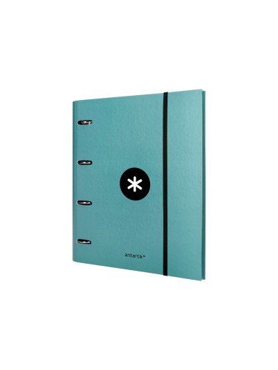 Carpeta con recambio antartik a4 cuadro 5mm forrada 4 anillas 40mm redondas con solapa color menta