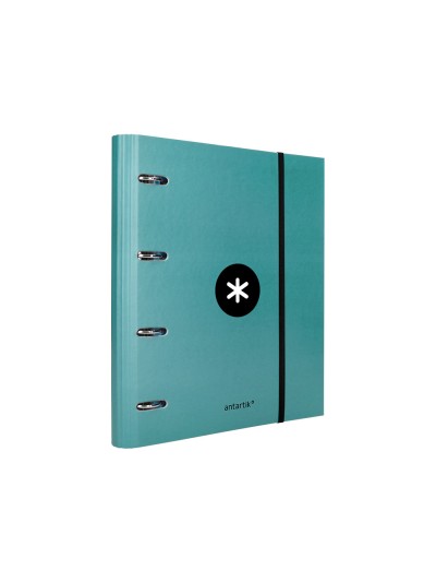 Carpeta con recambio antartik a4 cuadro 5mm forrada 4 anillas 40mm redondas con solapa color menta