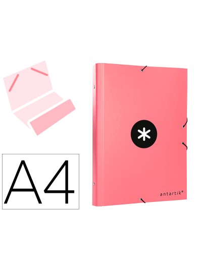 Carpeta antartik clasificadora a4 12 departamentos goma carton forrado color coral