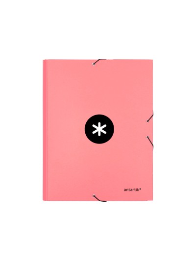 Carpeta antartik clasificadora a4 12 departamentos goma carton forrado color coral
