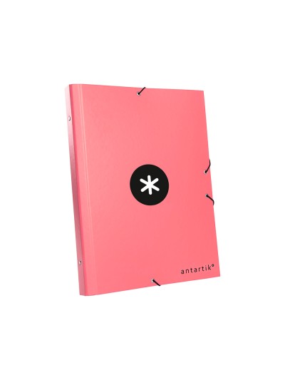 Carpeta antartik clasificadora a4 12 departamentos goma carton forrado color coral