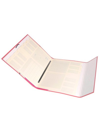 Carpeta antartik clasificadora a4 12 departamentos goma carton forrado color coral