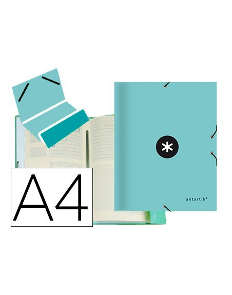 Carpeta antartik clasificadora a4 12 departamentos goma carton forrado color menta