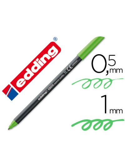 Rotulador edding punta fibra 1200 verde claro n.11 punta redonda 0.5 mm