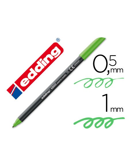 Rotulador edding punta fibra 1200 verde claro n.11 punta redonda 0.5 mm