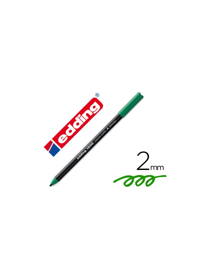 Rotulador edding punta fibra 1300 verde punta redonda 2 mm Rotulador edding punta fibra 1300 verde punta redonda 2 mm
