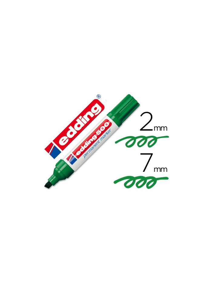 Rotulador edding marcador permanente 500 verde punta biselada 7 mm Rotulador edding marcador permanente 500 verde punta biselada 7 mm
