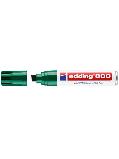 Rotulador edding marcador permanente 800 verde punta biselada 12 mm recargable