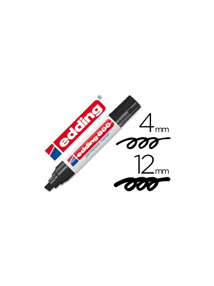 Rotulador edding marcador permanente 800 negro punta biselada 12 mm Rotulador edding marcador permanente 800 negro punta biselada 12 mm
