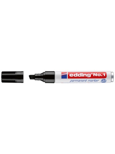 Rotulador edding marcador permanente 1 negro punta biselada 5 mm recargable