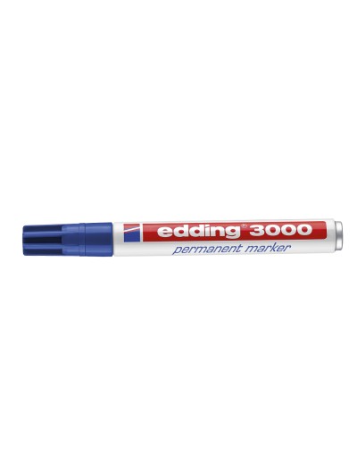 Rotulador edding marcador permanente 3000 azul punta redonda 1,5-3 mm recargable