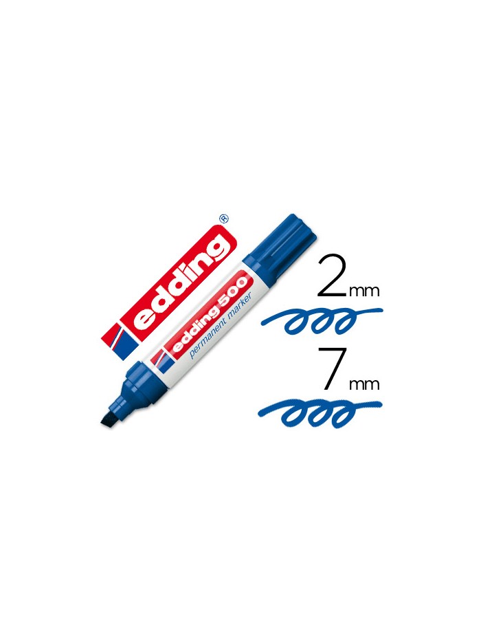 Rotulador edding marcador permanente 500 azul punta biselada 7 mm recargable Rotulador edding marcador permanente 500 azul punta biselada 7 mm recargable