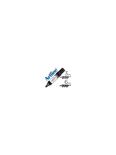 Rotulador artline marcador permanente ek-50 negro punta biselada 6 mm papel metal y cristal