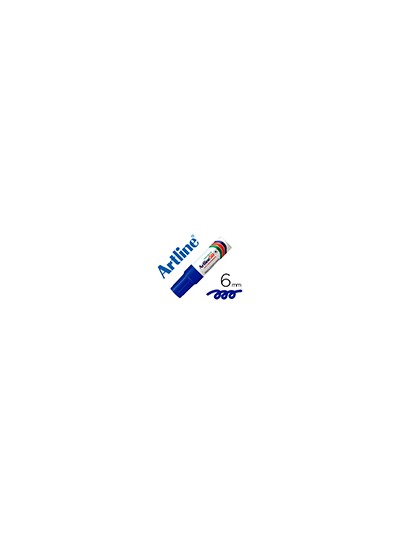 Rotulador artline marcador permanente ek-50 azul -punta biselada 6 mm -papel metal y cristal