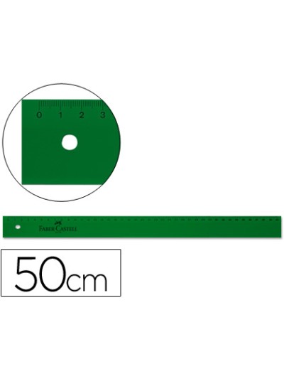 Regla faber castell 50 cm plastico verde