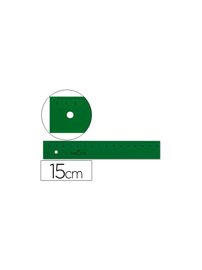 Regla faber castell 15 cm plastico verde Regla faber castell 15 cm plastico verde