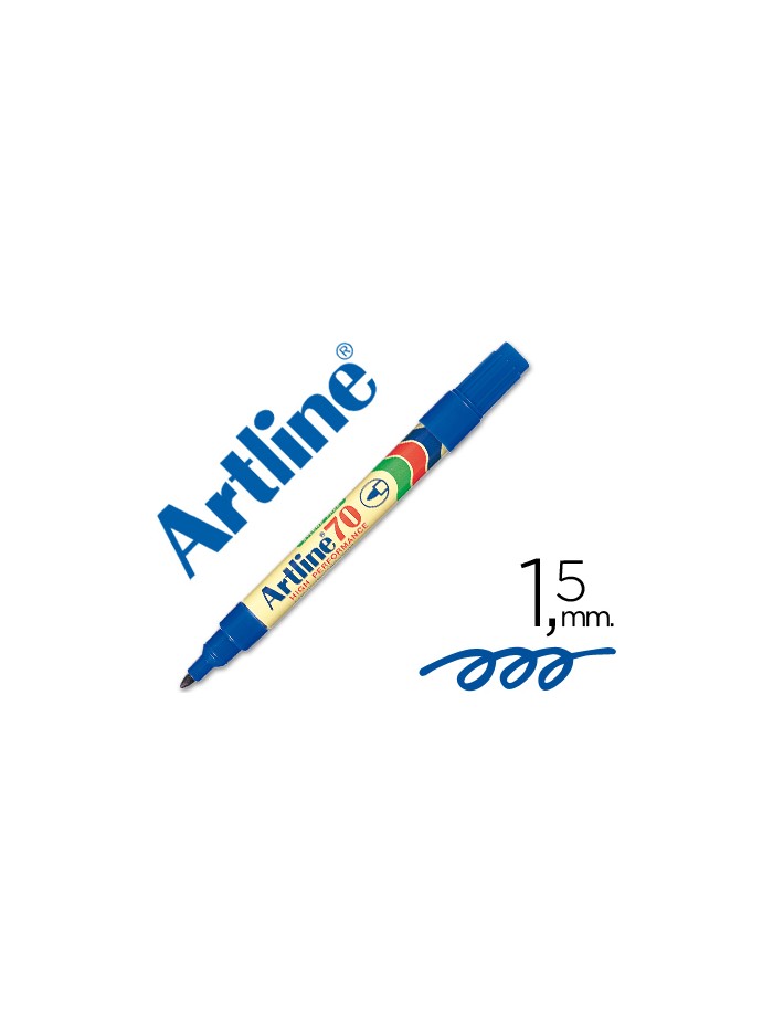 Rotulador artline marcador permanente ek-70 azul punta redonda 1.5 mm papel metal y cristal Rotulador artline marcador permanente ek-70 azul punta redonda 1.5 mm papel metal y cristal