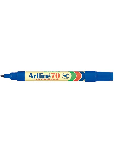 Rotulador artline marcador permanente ek-70 azul punta redonda 1.5 mm papel metal y cristal